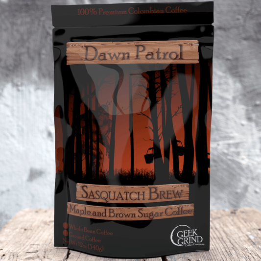 Dawn Patrol Sasquatch Brew - Maple and Brown Sugar Flavored Coffee Wholesale - Geek Grind Coffee