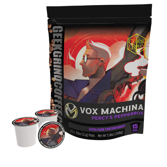 Percy's Pepperbox - Extra Dark Roast Vox Machina Coffee - Critical Role K-Cups