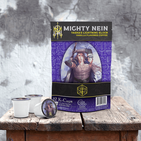 The Mighty Nein - Yasha’s Lightning Elixir – Vanilla Infused Coffee K-Cups - Geek Grind Coffee