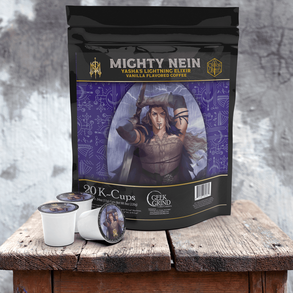 The Mighty Nein - Yasha’s Lightning Elixir – Vanilla Infused Coffee K-Cups - Wholesale - Geek Grind Coffee