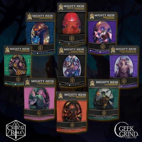 Critical Role Mighty Nein - Mighty Coffee and Tea Collection Sets! - Geek Grind Coffee