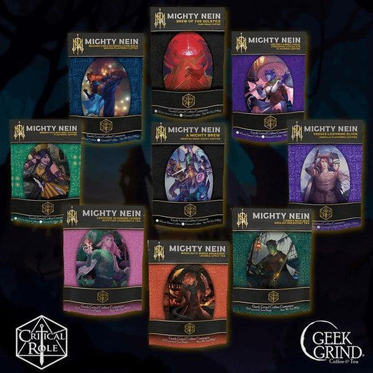 Critical Role Mighty Nein - Mighty Collection Set K-Cups and Teas - Geek Grind Coffee