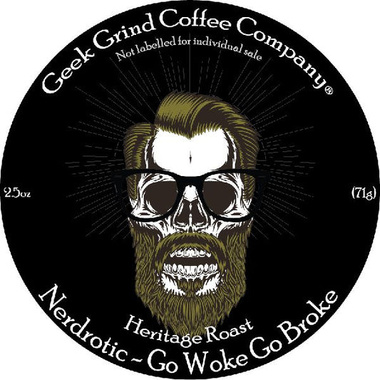 Nerdrotic Heritage Roast - Dark Roast -2.5 oz Ground Sample - Geek Grind Coffee