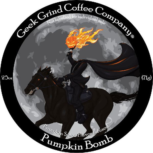 Pumpkin Bomb - Pumpkin Flavor - 2.5 oz Ground Sample - Geek Grind Coffee