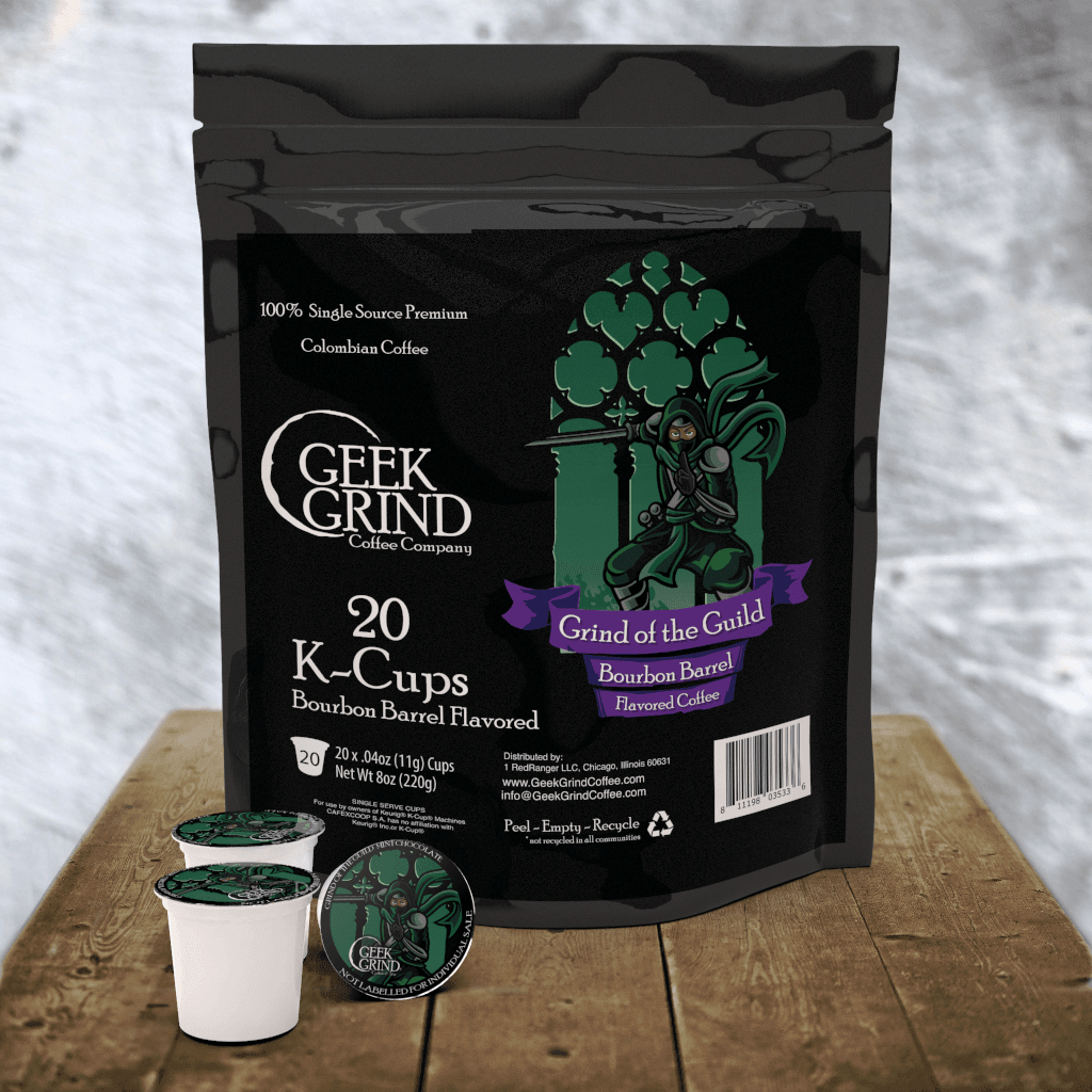 Grind of the Guild Bourbon Flavor K-Cups Wholesale - Geek Grind Coffee