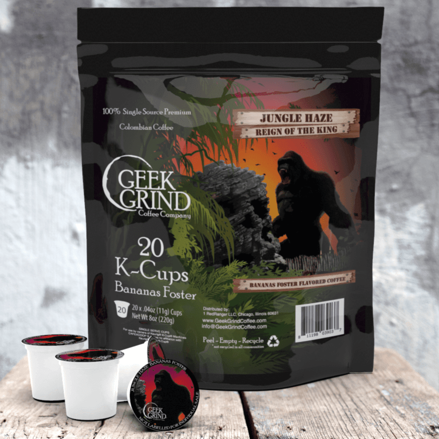Jungle Haze Roasted Banana K-Cups Wholesale - Geek Grind Coffee