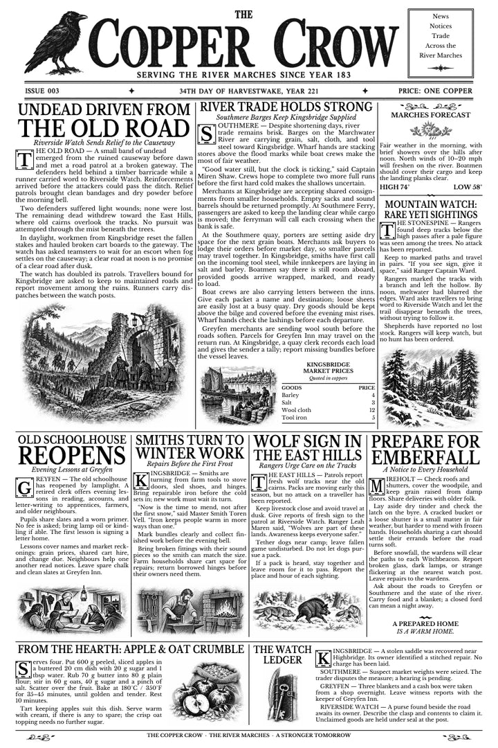 Front page of The Copper Crow, Issue 003