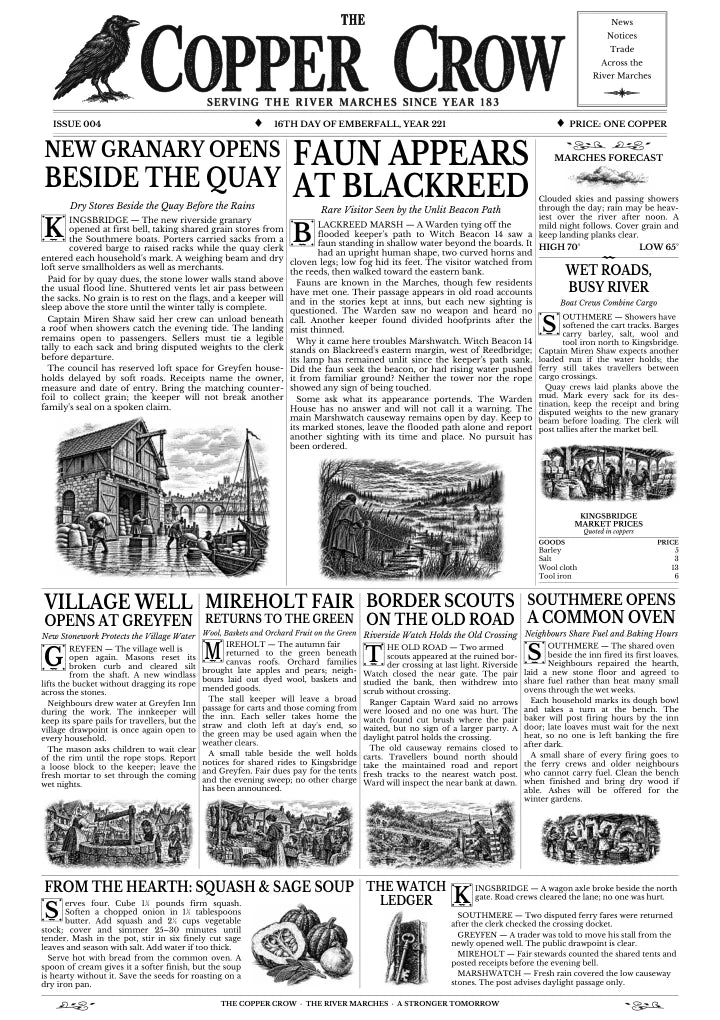 Front page of The Copper Crow, Issue 004