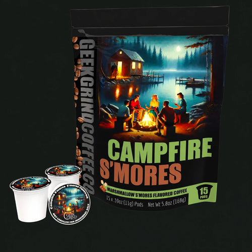 Campfire S'Mores K-Cups Pack on a near-black background