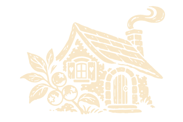Hansel & Gretel's Blueberry Crumble — antique woodcut illustration