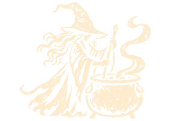 Witch's Brew - — antique woodcut illustration