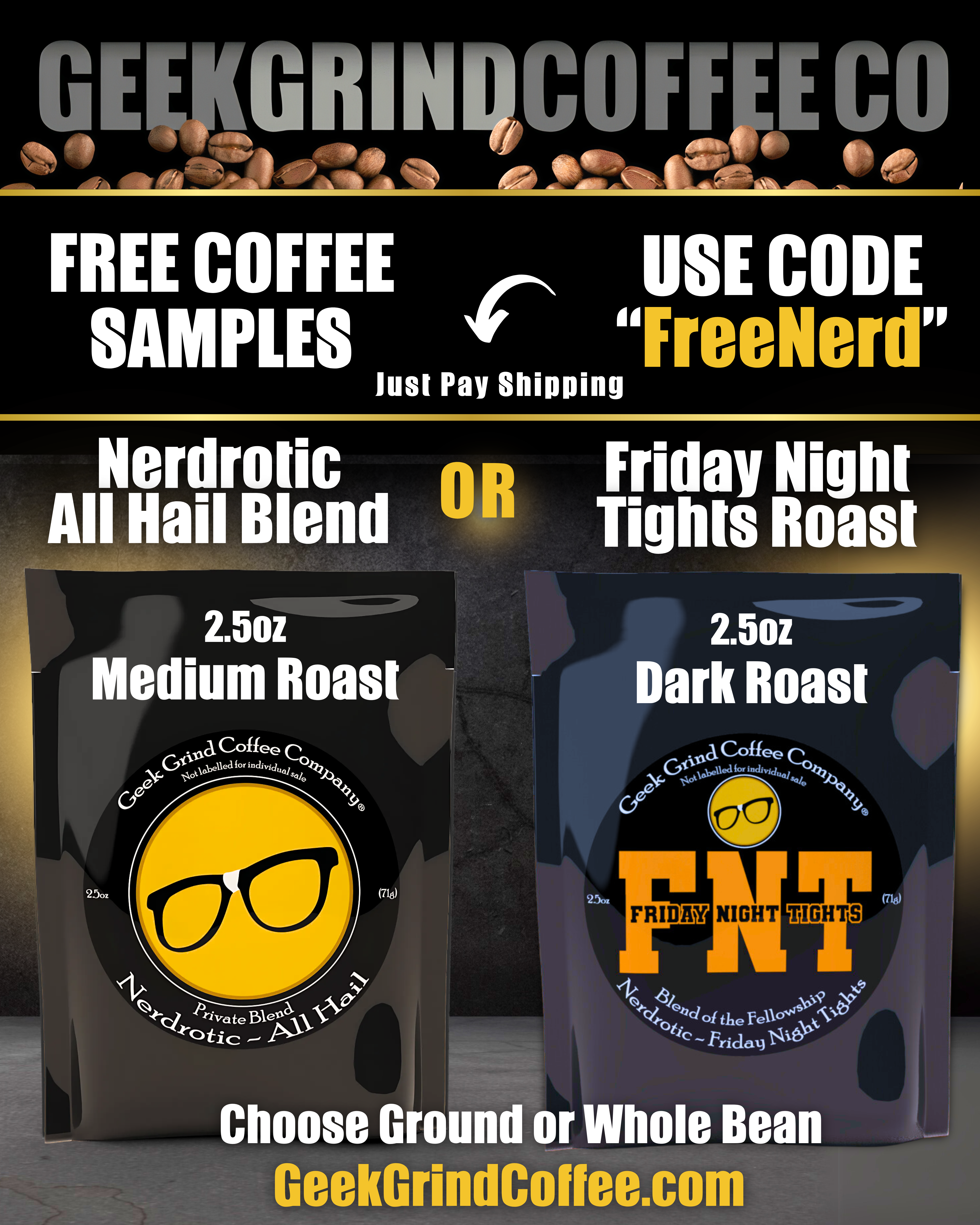 Free Nerdrotic Roasted Coffee Offer - Just Pay Shipping