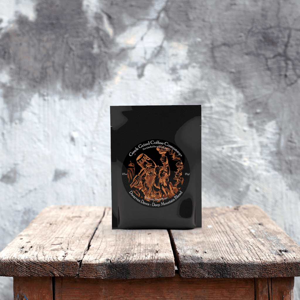 Dwarven Dawn - 2.5 oz Ground Sample - Geek Grind Coffee