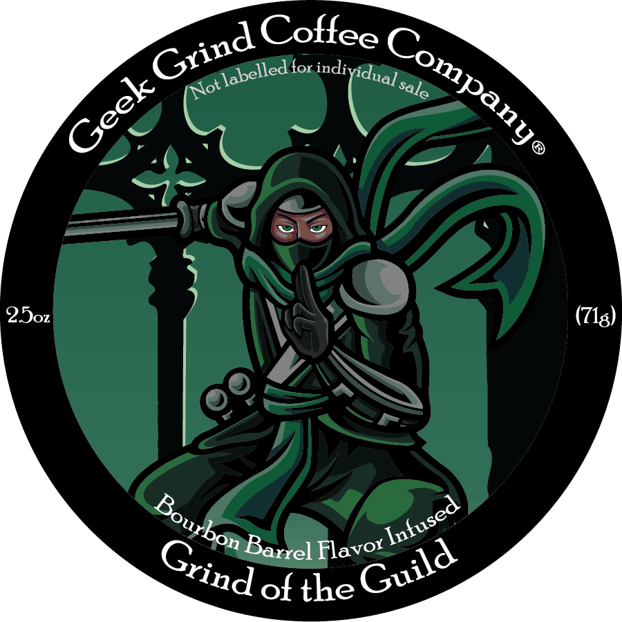 Grind of the Guild - Bourbon Flavor - 2.5 oz Whole Bean Sample - Geek Grind Coffee