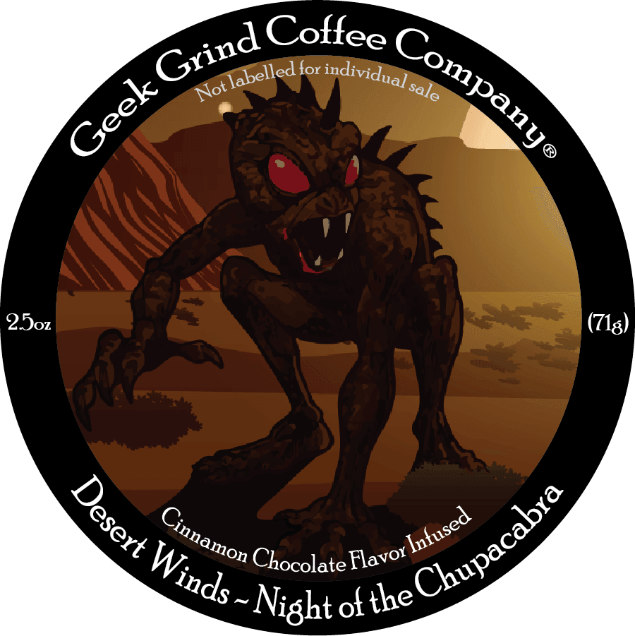 Night of the Chupacabra - Chocolate Cinnamon- 2.5 oz Ground Sample - Geek Grind Coffee