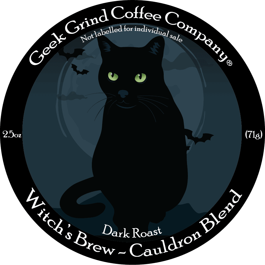 Witch's Brew Cauldron Blend - Dark Roast- 2.5 oz Ground Sample - Geek Grind Coffee