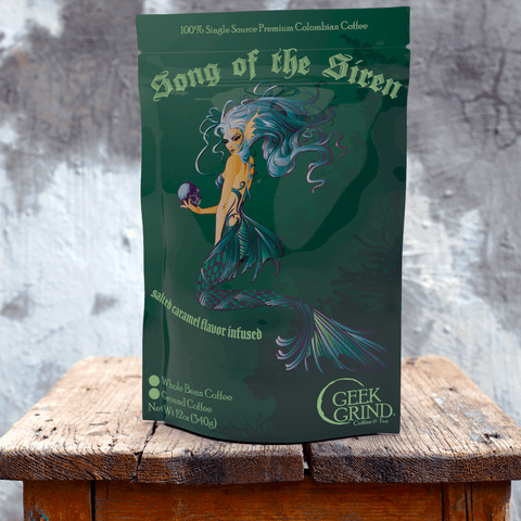 Song of the Siren - Salted Caramel Flavored Coffee - Geek Grind Coffee