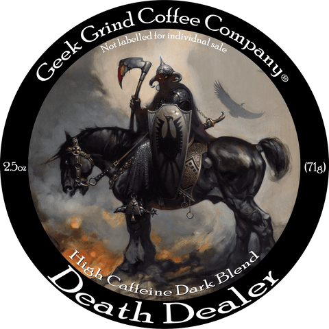Death Dealer - High Caffeine - 2.5oz Ground Sample - Frazetta - Geek Grind Coffee