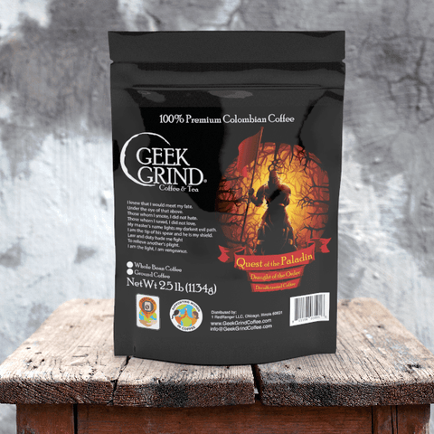 Quest of the Paladin - Decaffeinated - Geek Grind Coffee