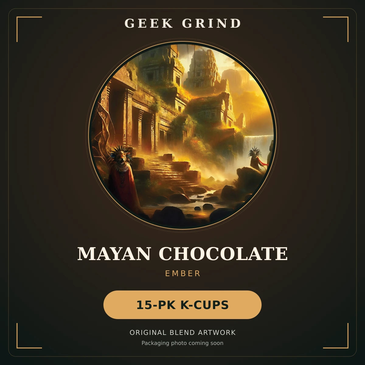Mayan Chocolate 15-PK. Original blend artwork, not a packaging photo.